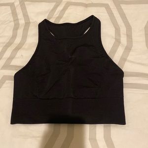 lululemon wunder train long line bra in black, size 6